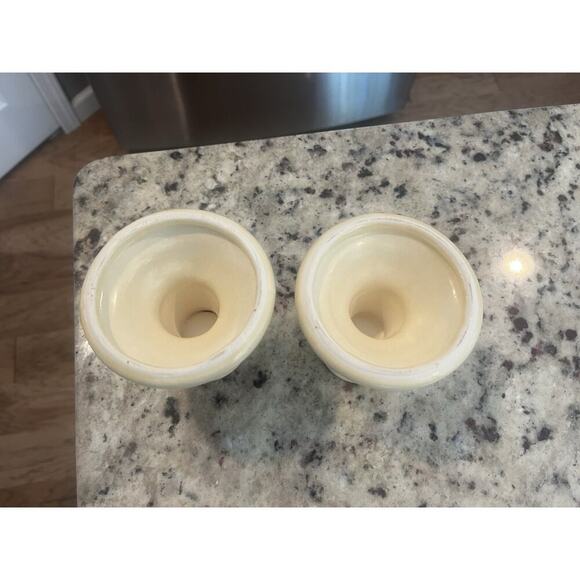 Pfaltzgraff Village Pattern Candle Stick Holders Set Of 2 Vintage Set - Picture 6 of 6